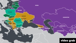 Страны переходного периода согласно классификации правозащитной организации Freedom House