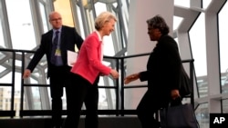 美国驻联合国大使琳达·托马斯-格林菲尔德（Linda Thomas-Greenfield）2023年5月17 日在冰岛首都雷克雅未克出席欧洲委员会峰会。（美联社）