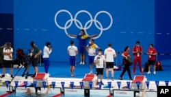 2020东京奥运会游泳赛场。（美联社照片）