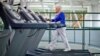 FILE - A woman, who suffers from diabetes, is seen walking on a treadmill as part of an exercise program to help control the disease.