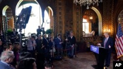 Избранный президент Дональд Трамп проводит пресс-конференцию. Мар-а-Лаго, Флорида. 7 января 2025 г. 