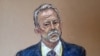 Use-of-force expert Barry Brodd is questioned on the twelfth day of the trial of former Minneapolis police officer Derek Chauvin, Minneapolis, Minnesota, April 13, 2021, in this courtroom sketch. 