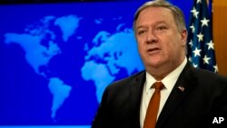 Secretary of State Mike Pompeo speaks during the release of the 2018 Country Reports on Human Rights Practices at the Department of State in Washington, March 13, 2019.