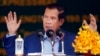 Cambodia's Prime Minister Hun Sen delivers a speech during a groundbreaking ceremony to build the country's first expressway, in Kampong Speu province, south of Phnom Penh, Cambodia, Friday, March 22, 2019.