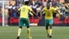 Les Bafana Bafana sud-africains jubilent après un but contre les Etalons burkinabè à Johannesburg, Afrique du Sud, 7 octobre 2017. (Twitter@FIFAWorldCup)