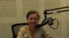 FILE: Mu Sochua, CNRP lawmaker, discusses challenges in voter registration for migrated workers, during monthly Hello VOA call-in show, in Phnom Penh, on Thursday, September 22, 2016. (Lim Sothy/ VOA Khmer)