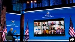 Rais mteule wa Marekani Joe Biden katika mkutano kwa njia ya video