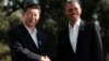 U.S. President Barack Obama meets Chinese President Xi Jinping at The Annenberg Retreat at Sunnylands in Rancho Mirage, California, June 7, 2013.
