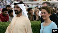 حاکم دبی و شاهدخت هیا بنت الحسین. آرشیو