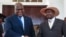 President of Democratic Republic of Congo (DRC) Felix Tshisekedi (L) shakes hands with Uganda's President Yoweri Museveni upon his arrival to discuss business between the two countries at the state house in Entebbe, Uganda, Nov. 9, 2019. 
