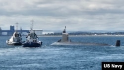 지난해 호주 스털링에서 미 해군 소속인 버지니아급 잠수함인 USS 하와이(SSN-776)가 수시를 마친 후 정박해 있다.