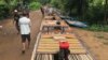 The bamboo railway is ready for departure, Battambang, Cambodia, July 21, 2017. (Sun Narin/VOA Khmer)