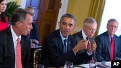 پرزیدنت اوباما در دیدار با رهبران کنگره 