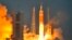 The Delta IV Heavy rocket with the Orion spacecraft lifts off from the Cape Canaveral Air Force Station in Cape Canaveral, Florida, Dec. 5, 2014.