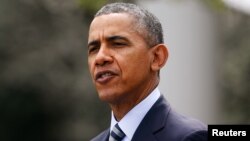 美国总统奥巴马在白宫发表演讲
