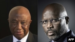 Mataimakin Shugaban kasar Liberia, dan takarar jam'iyya mai mulki, Unity Party da Goerges Weah, shahararren dan wasan kwallo wanda ya doke mataimakin shugaban kasar a zaben zagayen farko