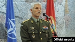 Predsedavajući Vojnog komiteta NATO-a Petr Pavel na konferenciji za novinare u Podgorici (gov.me)