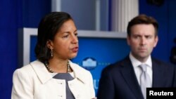 수전 라이스 미 백악관 국가안보보좌관(왼쪽).