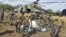 Ugandan soldiers, who are tracking down Lord's Resistance Army (LRA) fugitive leaders, load supplies off a military helicopter in a forest bordering Central African Republic, South Sudan and Democratic Republic of Congo, near river Chinko, April 18, 2012.
