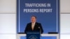 Secretary of State Mike Pompeo speaks during an event to announce the 2018 Trafficking in Persons Report ceremony at the U.S. State Department in Washington, June 28, 2018.