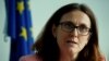រូបឯកសារ៖ លោកស្រី Cecilia Malmstrom ស្នងការ​ពាណិជ្ជកម្ម​នៃ​សហភាព​អឺរ៉ុប ថ្លែងនៅក្នុងបទសម្ភាសន៍ជាមួយ Reuters នៅទីក្រុងហ្សឺណែវ ប្រទេសស្វីស ថ្ងៃទី៤ ខែមិថុនា ឆ្នាំ២០១៨។