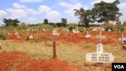 View of the temporary section of Nairobi's Langata Cemetery, October 4, 2012. (Jill Craig / VOA)