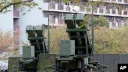 일본 도쿄 시내 방위성 청사 인근에 북한의 미사일 위협에 대비하기 위한 PAC-3 지대공 요격미사일이 배치돼있다. (자료사진)