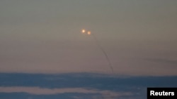 Взрыв дрона в небе над Киевом. 20 июня 2023 г. 