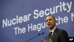 美国总统奥巴马3月25日在海牙的核安全峰会上讲话