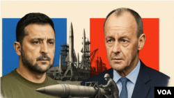 乌克兰总统弗拉基米尔·泽连斯基(左)星期三在柏林会晤了德国总理弗里德里希·默茨(右)。