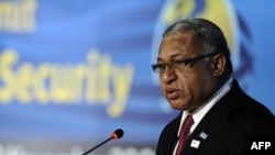 Perdana Menteri Fiji, Voreqe Bainimarama yang juga dikenal sebagai Fran Bainimarama, mengumumkan sayembara desain bendera Fiji (Foto: dok).