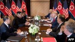 지난해 6월 싱가포르에서 첫 미-북 정상회담이 열렸다.