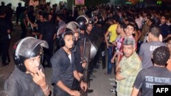 Polisi Mesir siaga penuh pasca serangan granat di kantor polisi Dahqaliya di wilayah Mansoura, Mesir (23/7).