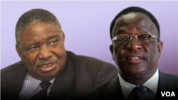 Zimbabwe Vice Presidents Phelekezela Mphoko (L) and Emmerson Mnangagwa (R). (Collage by Ntungamili NKomo)
