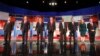 Republican presidential candidates John Kasich, Jeb Bush, Marco Rubio, Donald Trump, Ben Carson, Ted Cruz, Carly Fiorina and Rand Paul take the stage before the Republican presidential debate at the Milwaukee Theatre, Nov. 10, 2015, in Milwaukee. 