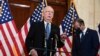 Senate Majority Leader Mitch McConnell speaks to reporters following a closed-door meeting where the Republican Conference held leadership elections, on Capitol Hill in Washington, Nov. 10, 2020. 