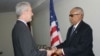 FILE - U.S. Ambassador Stephen Schwartz presents his credentials to the Somali Minister of Foreign Affairs, Aug. 9, 2016. 