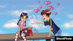 Romantic boy and girl 