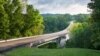Highway 96 Double Arch Bridge soars 47 meters above Birdsong Hollow at milepost 438, in Tennessee, near the northern end of the Natchez Trace Parkway.