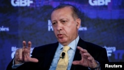 Recep Tayyip Erdogan lors du Forum de Bloomberg sur le business mondial à New York, le 20 septembre 2017.