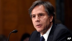 FILE - Deputy Secretary of State Antony Blinken testifies on Capitol Hill in Washington, Tuesday, Jan. 27, 2015.