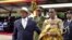 Uganda's long-time president Yoweri Museveni, 71, left, and his wife Janet Museveni, right, attend his inauguration ceremony in the capital Kampala, May 12, 2016. 
