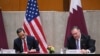 Secretary of State Mike Pompeo, right, and Qatar's Deputy Prime Minister Mohammed bin Abdulrahman Al Thani sign a memorandum of understanding during the third annual U.S.-Qatar Strategic Dialogue at the State Department, Sept. 14, 2020 in Washington. 