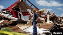 À Canton, au Texas, les tornades ont fait de sévères dommages, le 30 avril 2017.
