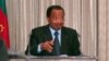 FILE - Cameroon President Paul Biya speaks at the presidential palace in Yaounde.