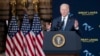 President Joe Biden speaks about the long-delayed cleanup of Great Lakes harbors and tributaries polluted with industrial toxins at the Shipyards, Feb. 17, 2022, in Lorain, Ohio.
