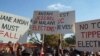 Post-election protesters in the capital Lilongwe march in the streets demanding the resignation of the Malawi Electoral Commssion leader Jane Ansah to step down. (Lameck Masina/VOA)