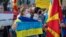 Rally for Ukrainian support in Skopje, North Macedonia