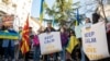 Rally for Ukrainian support in Skopje, North Macedonia