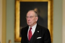 Senator Charles Grassley (R-IA) arrives for the beginning of the impeachment trial of President Donald Trump on Capitol Hill in Washington, Jan. 16, 2020.